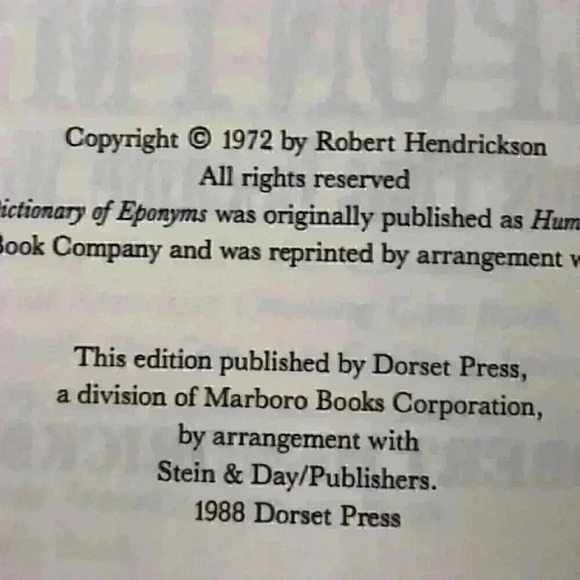 Vtg books ephemera dictionary of eponyms - Picture 2 of 2